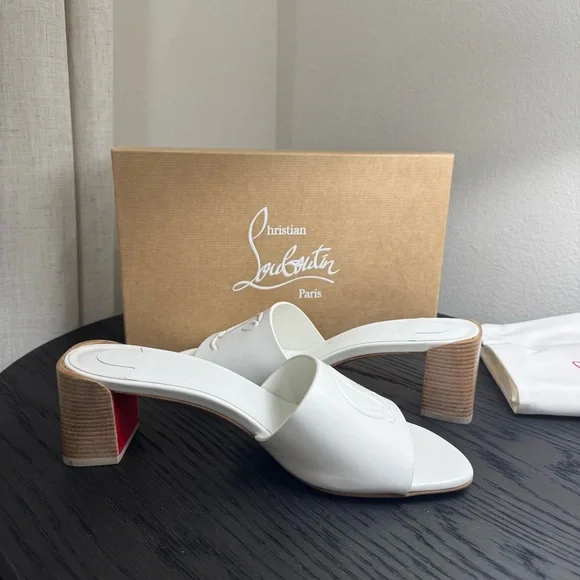 Christian Louboutin So CL Mule 55 Sandal Leather White - Picture 5 of 7